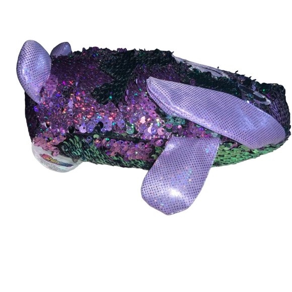 SHIMMEEZ Reversible Magic Sequins Purple & Turquoise Delilah the Dog 8” - Picture 8 of 12